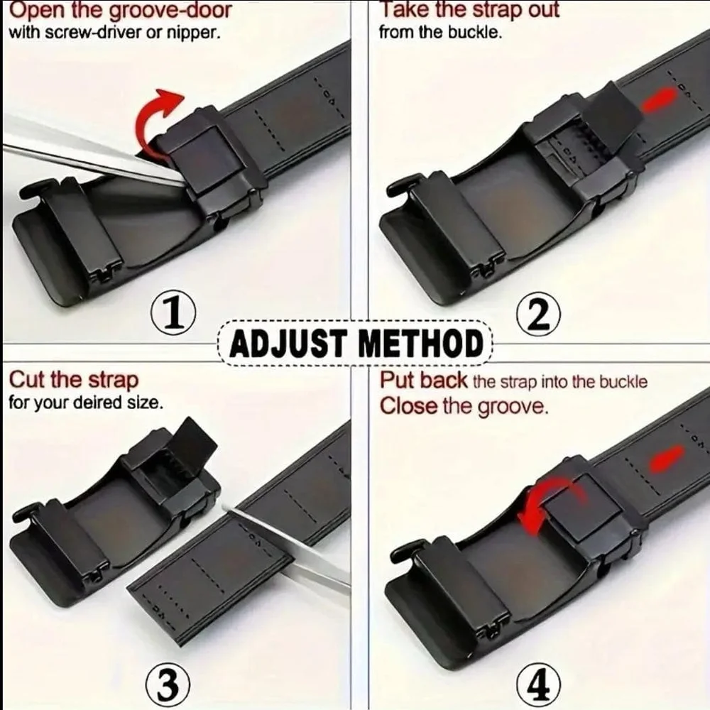 Black Leather Belt with G Buckle - Picture 6 of 8